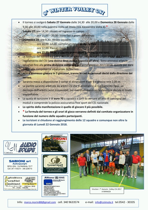 volantino 8 winter volley csi 2018 1